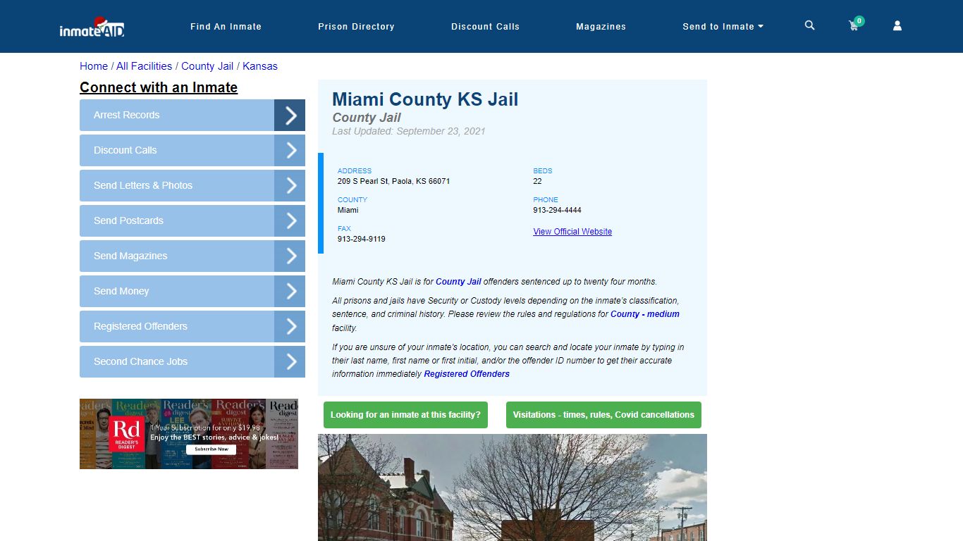Miami County KS Jail - Inmate Locator - Paola, KS
