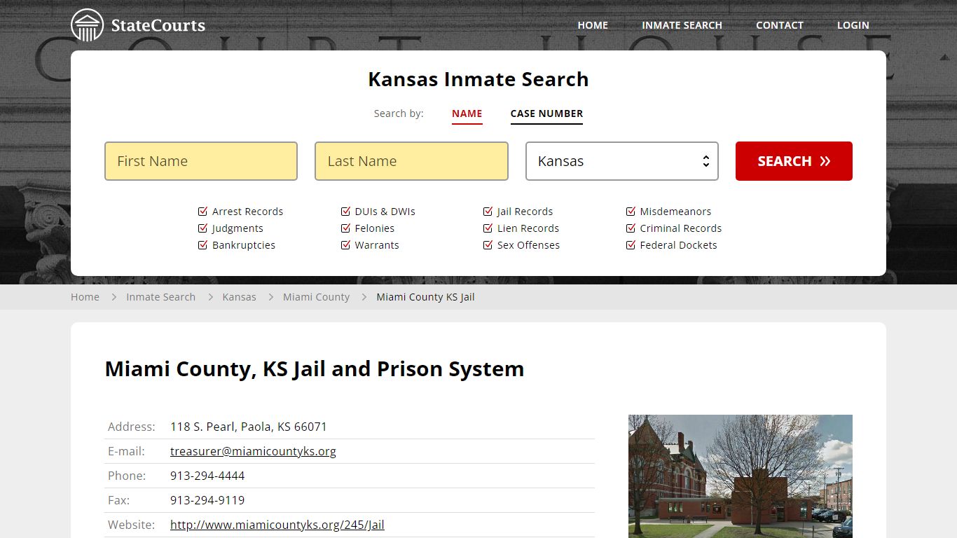 Miami County KS Jail Inmate Records Search, Kansas - State Courts